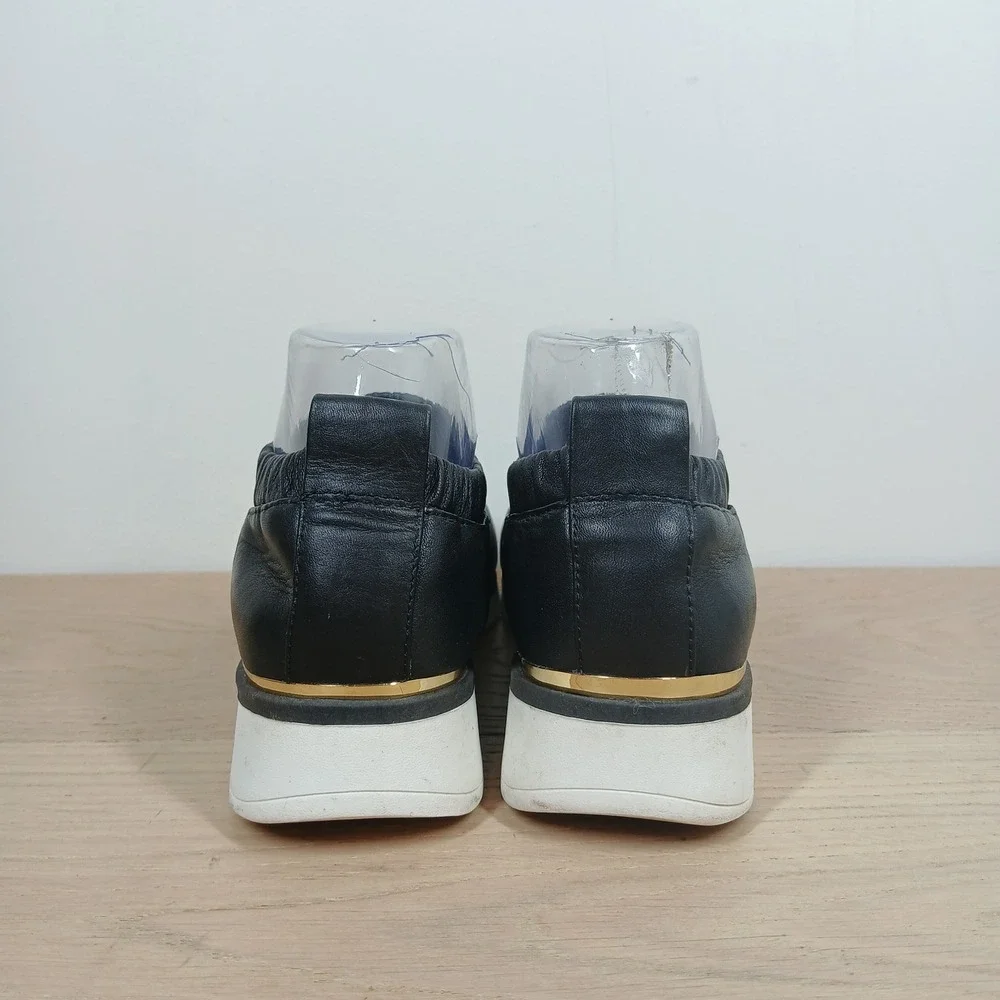 Louise et Cie Slip On Sneakers Women 7.5 Black Leather Platform Minimalist